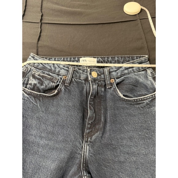 ZARA Women Blue Wash Denim Straight Leg Jeans Size 6 - Picture 4 of 5